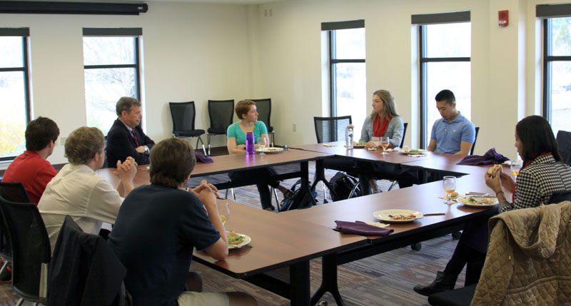 Advance Team members enjoying lunch and discussion with Dr. Musil