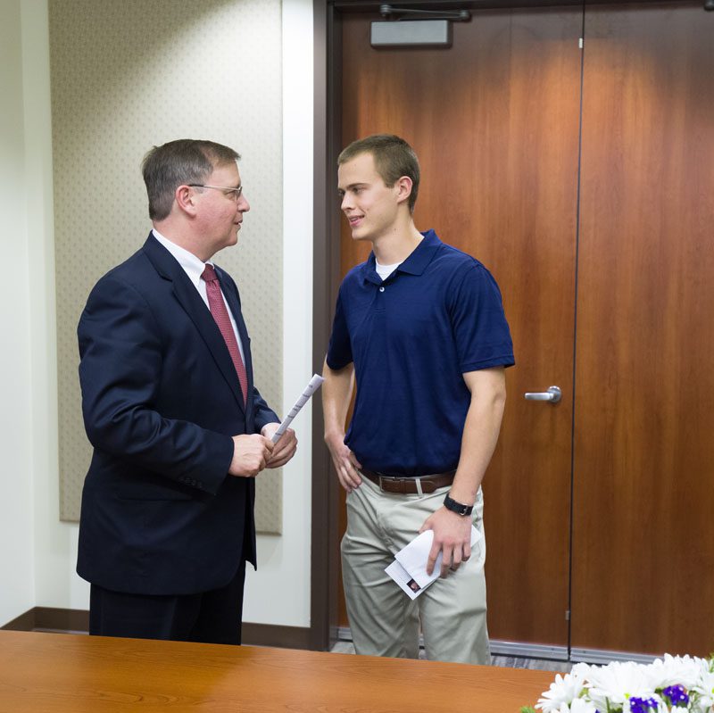 Chuck Rosenberg with his son, Matt Rosenberg, a sophomore physics major at Furman