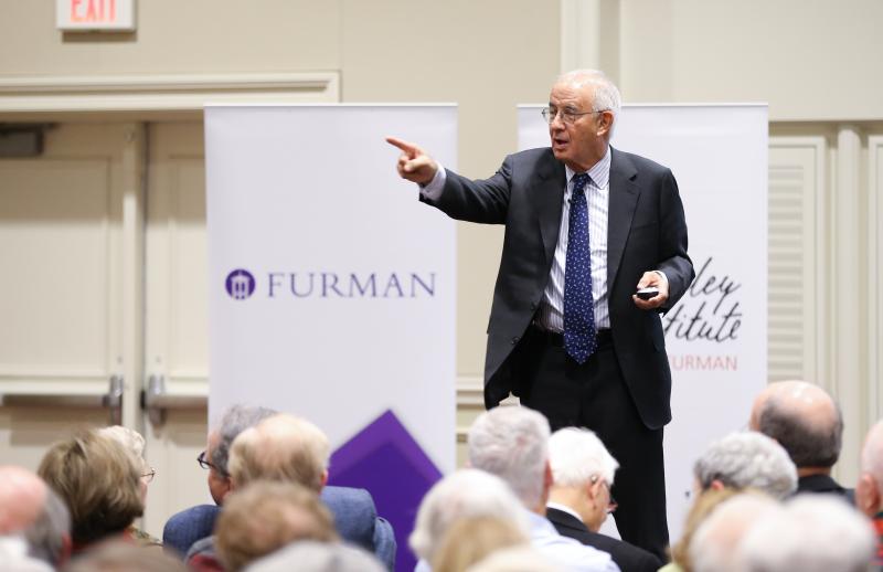 Peter Hart addresses the public, 
