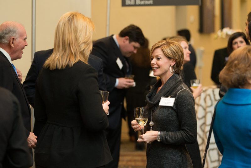 Elizabeth Davis, President of Furman University, speaking with Heather Meadors