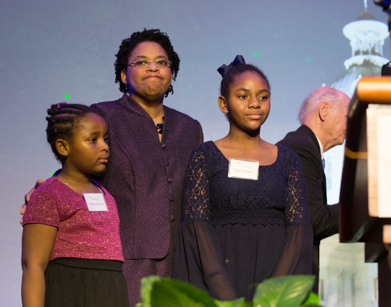 Mrs. Jennifer Pinckney and her daughters, Eliana and Melana