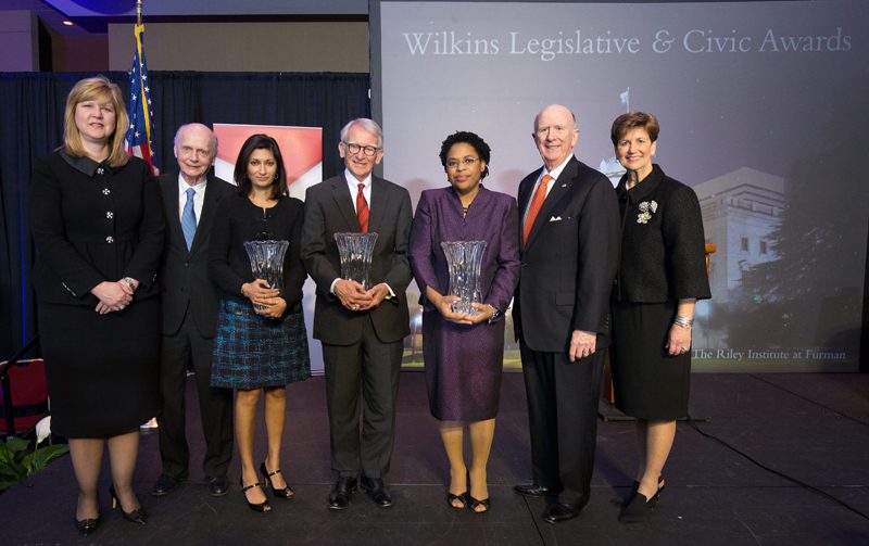 (l-r) Elizabeth Davis, Secretary Riley, Swati Patel, Joe Riley, Jennifer Pinckney, David Wilkins and Paula Harper Bethea
