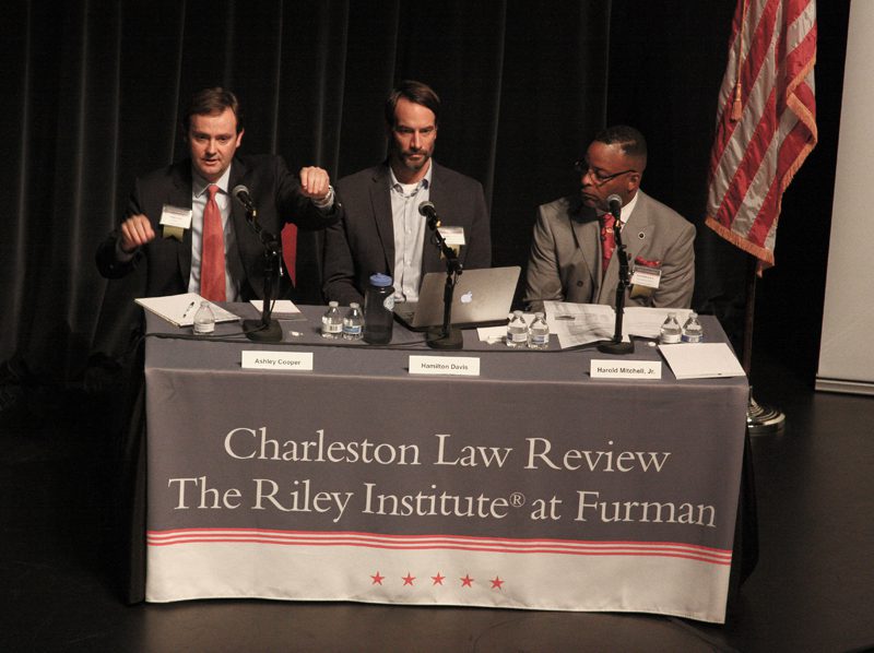 Panel Two: (l-r) Ashley Cooper, Partner, Parker Poe Adams & Bernstein LLP, Hamilton Davis, Energy and Climate Director, Coastal Conservation League and The Hon. Harold Mitchell, Jr., Representative for District 31, SC House of Representatives