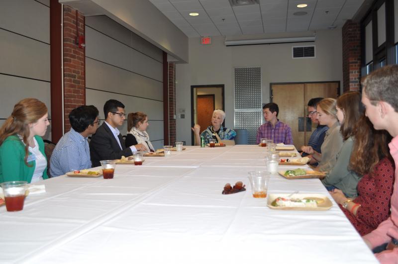 The students enjoying one-on-one time with our guest
