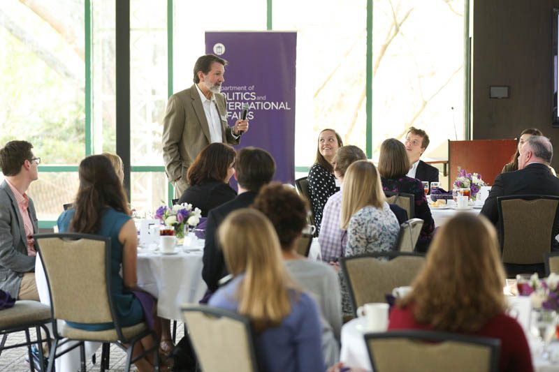 Mike Roosevelt '81 sharing stories with the students about himself
