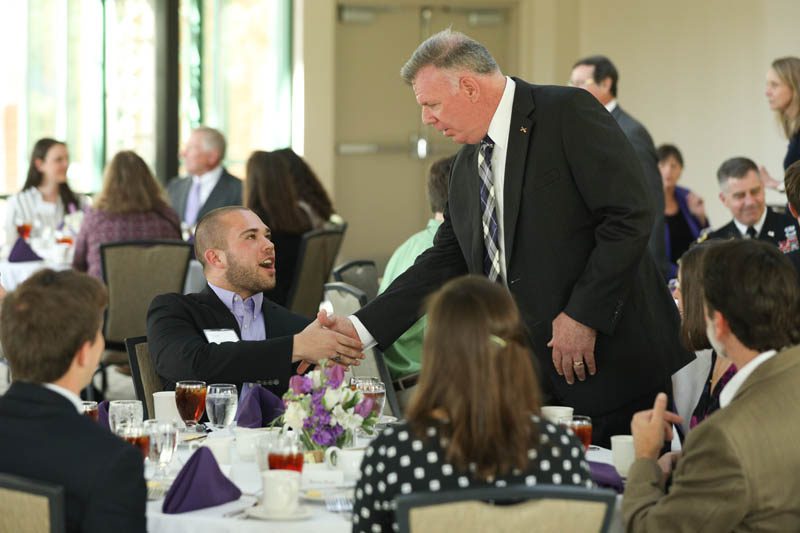 John Mulholland meeting the students