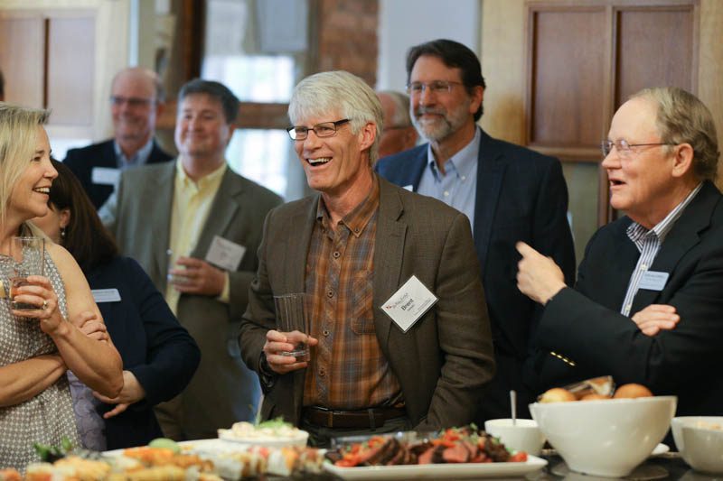 Liz Smith, Brent Nelsen and Mike McConnell '66 in the foreground
