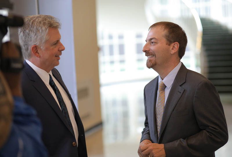 Chuck Todd speaking with Michael Cogdill, WYFF 4 Anchor