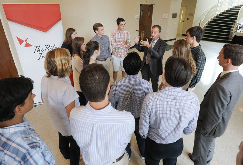 Chuck Todd mingling with the Advance Team