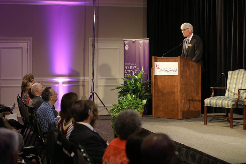 Brent Nelsen, Furman professor of Politics and International Affairs, providing an introduction