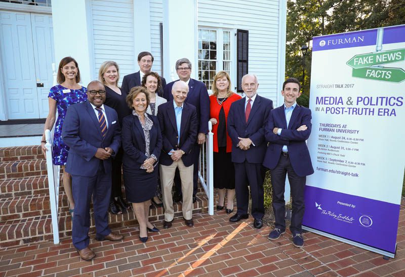 Row 1 (l-r) Nigel Robertson, Betty Farr, Secretary Riley, Charles Bierbauer, Alexios Mantzarlis; Row 2 (l-r) Jacki Martin, Erika Hobbs, Don Gordon, Charles Davis and Elizabeth Davis