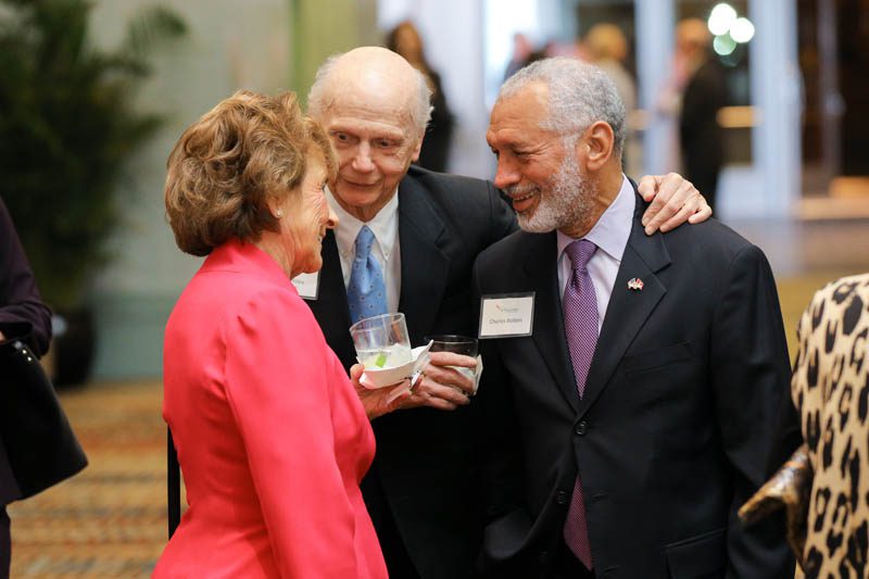 Betty Farr and Secretary Riley with Charles Bolden