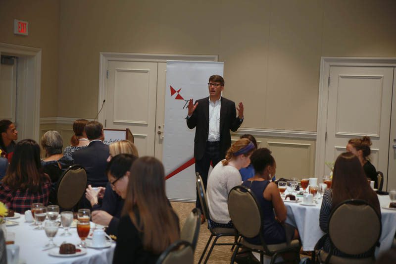 Jeffrey Ball speaking to student scholars