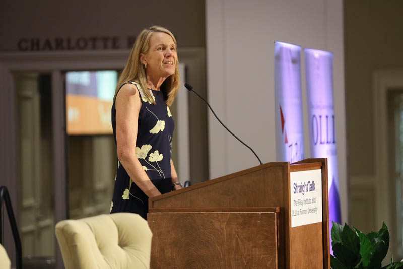 Jill Fuson, Director of Center for Critical Issues, welcoming guests to Week 1 of StraightTalk