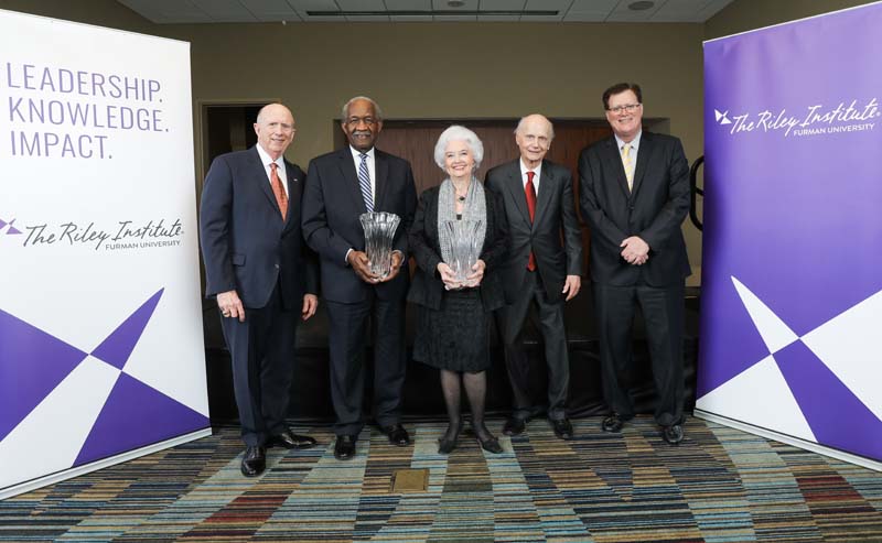 (l-r): David Wilkins, John Matthews, Charlotte Berry, Secretary Riley and Jay Lucas