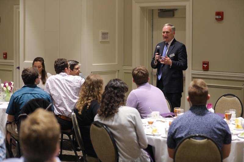 Eric Spitler ’81 sharing stories about himself