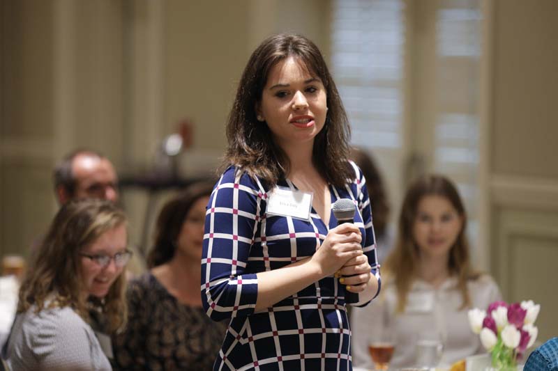 Erica Daly asking one of the speakers a question