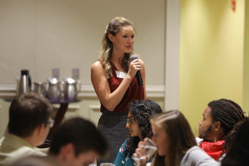 Paris Karstedt asking one of the speakers a question