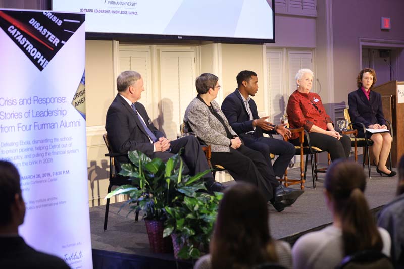 (l-r): Eric Spitler, Beth Niblock, Jason Terrell, Deborah Malac and Danielle Vinson, moderator, discussing 