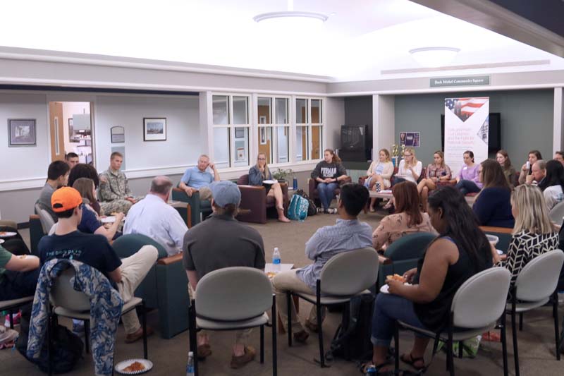 Alumni sharing experiences with students