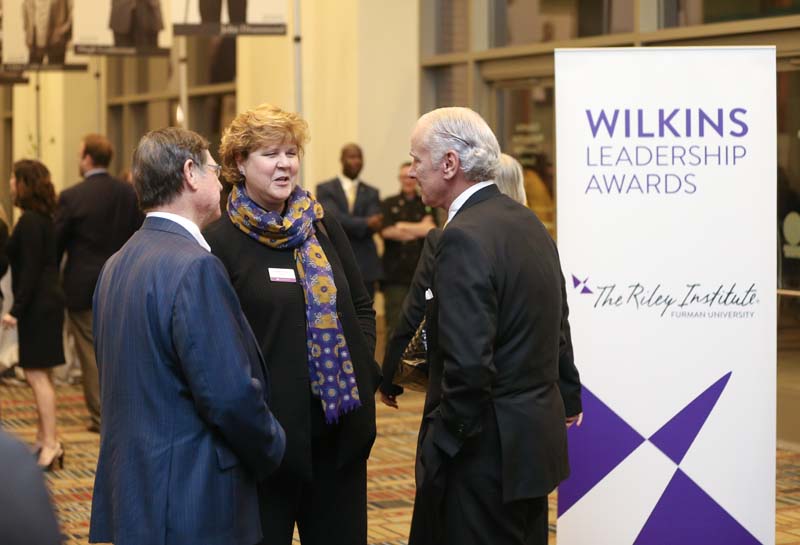 (l-r) Don Gordon, Riley Institute Executive Director, Elizabeth Davis, Furman's President, and Governor Henry McMaster
