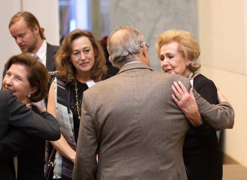 2019 Civic Award winner Nella Barkley speaking with friends