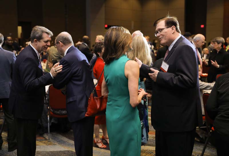 Jacki Martin, Deputy Director, Riley Institute, speaking with Jay Lucas, Speaker of the SC House of Representatives