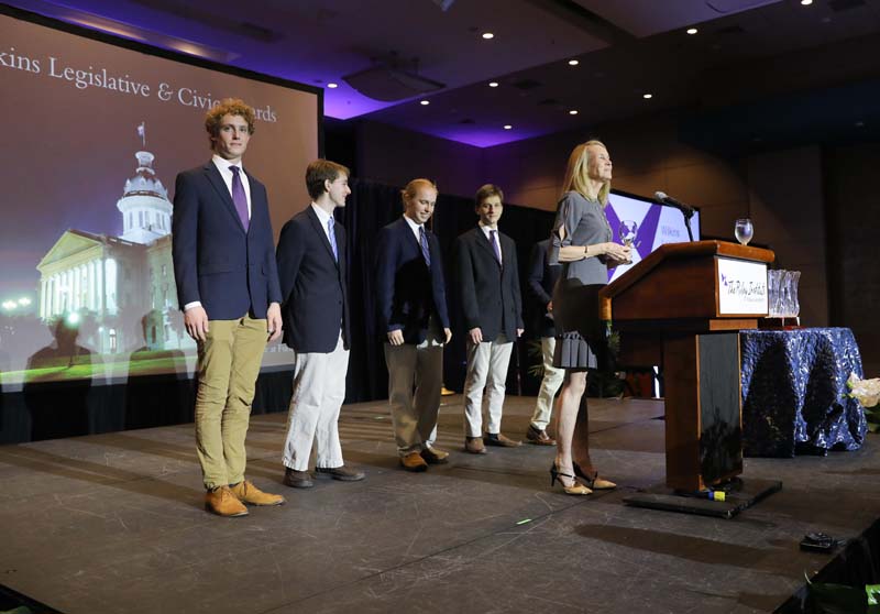 Jill Fuson, Director of the Institute’s Center for Critical Issues, Riley Institute, introducing Furman's Bell Tower Boys