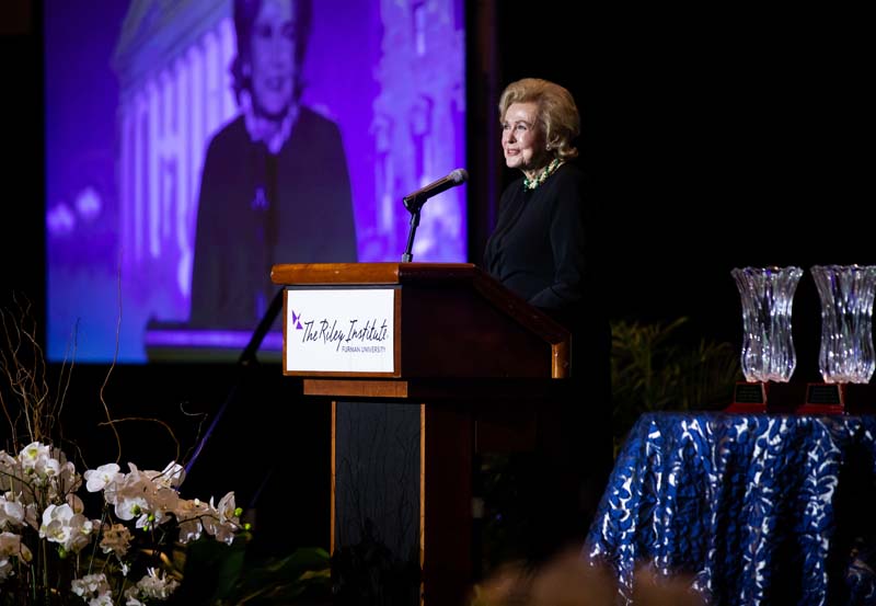 Nella Barkley sharing personal remarks with the audience