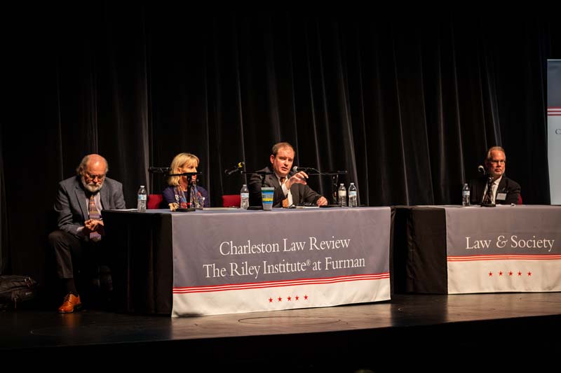 (l-r) Patrick Parenteau, Catherine Wannemaker, and Keith Hall speaking