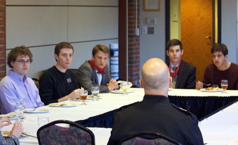 The Advance Team having lunch with Lieutenant General Dana K. Chipman