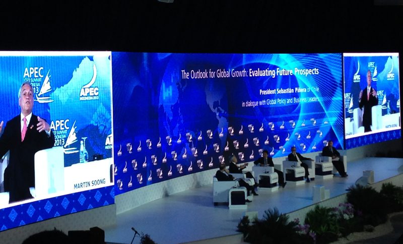 Sebastián Piñera, President of Chile, speaking about 