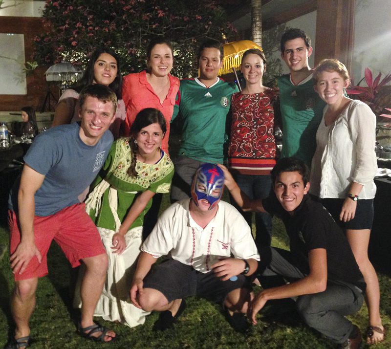 Furman students with the students from Mexico