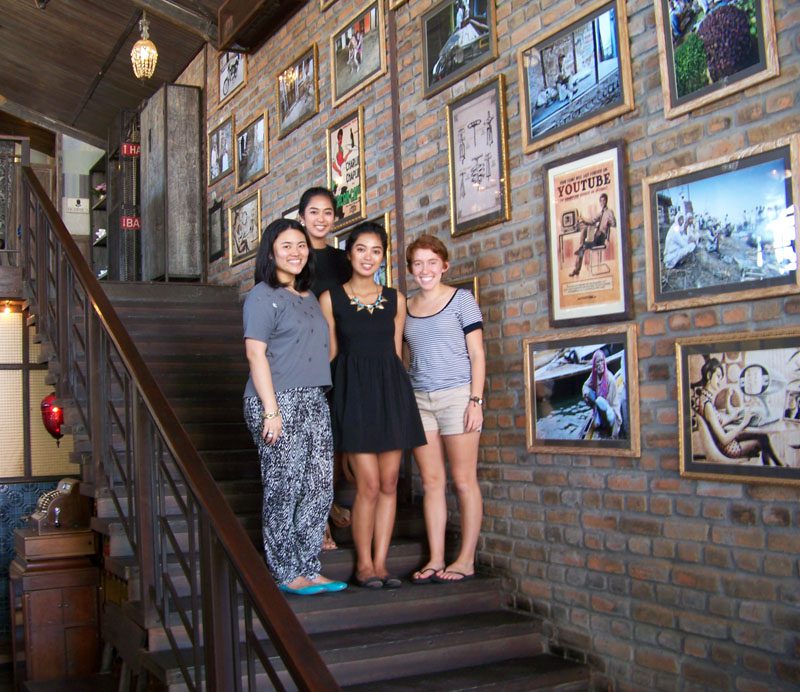 Emily with friends from the Philippines and Indonesia