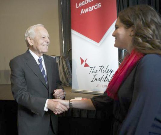 Bob Schieffer and Caitlin Vaka at the 2015 Wilkins Awards Dinner