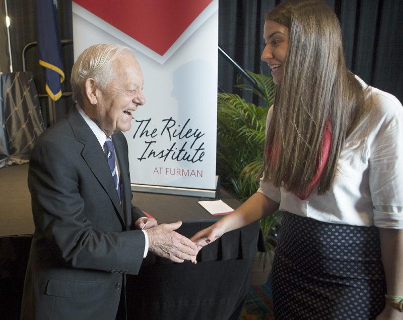 Bob Schieffer and Logan Lundberg at the 2015 Wilkins Awards Dinner