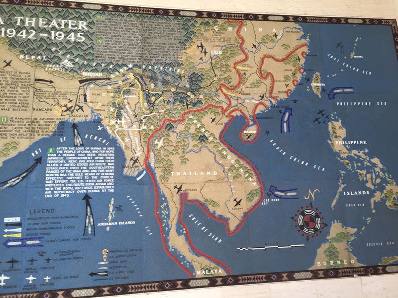 The Manila American Cemetery included a number of maps of combat operations in WWII, such as the one shown here.