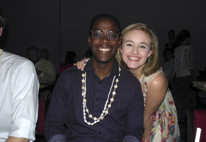 Students Jonathan Kubakundimana and Gray Johnson at the Voices of the Future culture night