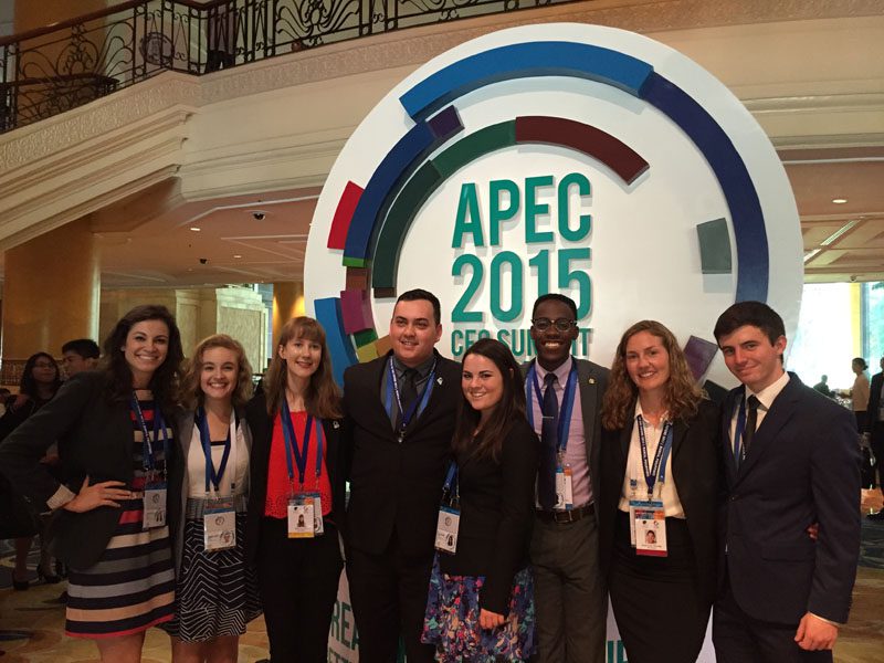 The U.S. delegation is pictured at the CEO Summit with friends from the New Zealand delegation.