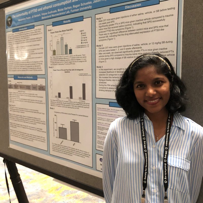 Vidyaa Gudivada pictured with poster
